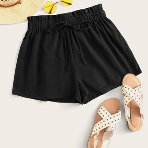 Paperbag Waist Tie Front Shorts